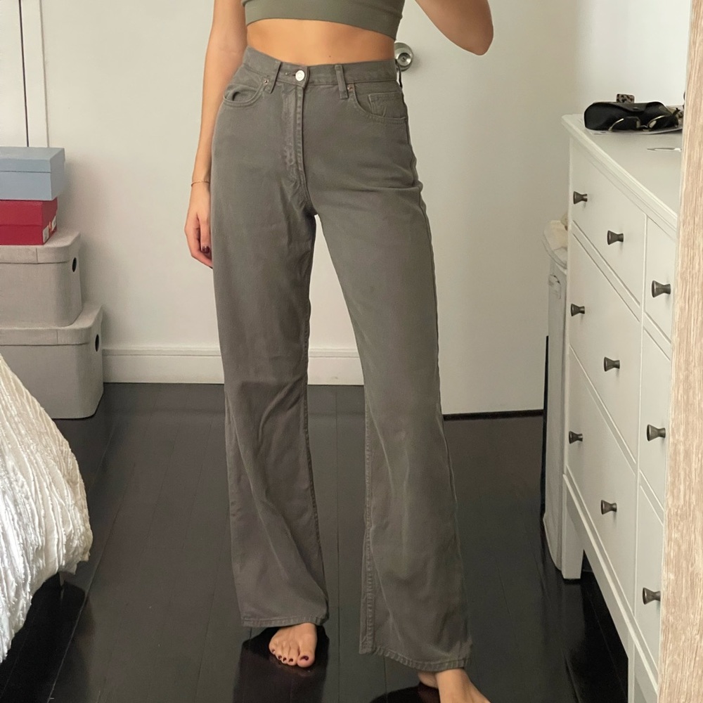 Zara wide leg grey pants size 34 (US 2)